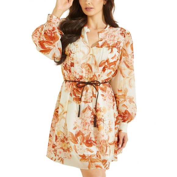 NEW Guess Women's Morgane Dress W2BK12WDWT2 Forest Floral Print White M - Picture 3 of 3